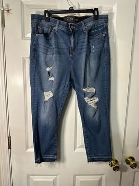 torrid Distressed Cropped Ankle Jeans - Medium Blue